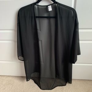 NWOT H&M Sheer Black Kimono Cardi